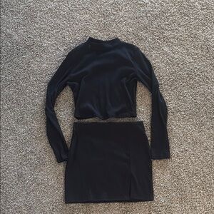 Fashion Nova Black Mini Pencil Skirt Set for Cocktail